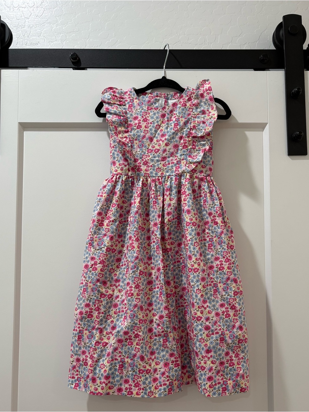 Carriage Boutique Pink Floral Ruffle Sleeve Dress